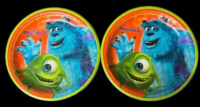 Vintage Disney Monsters Inc. Birthday Party 2x 8pk Sully & Mike Paper Plates -A1 • $14