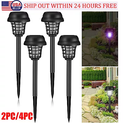 2/4 Solar Powered Insect Zapper Lamp Light Outdoor Mosquito Fly Bug Killer Trap • $11.98