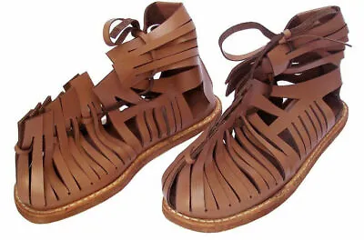 Medieval Roman Sandal 300 Spartan King Leonidas Sandals Caligae Brown Footwear • $78.75