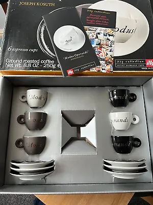 Illy Art Collection 2000 Joseph Kosuth 'Modus Operandi' Espresso Cups & Saucers • £139