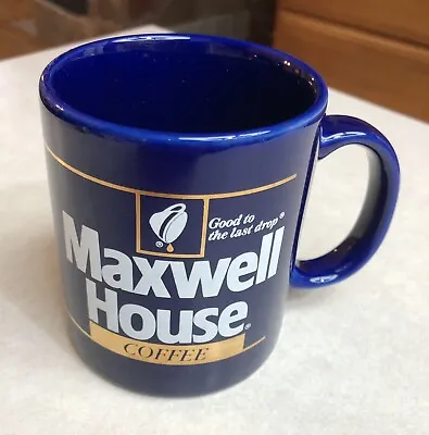 80s Blue Maxwell House Coffee Mug Cup - 'Good To The Last Drop Vintage New • $18.66