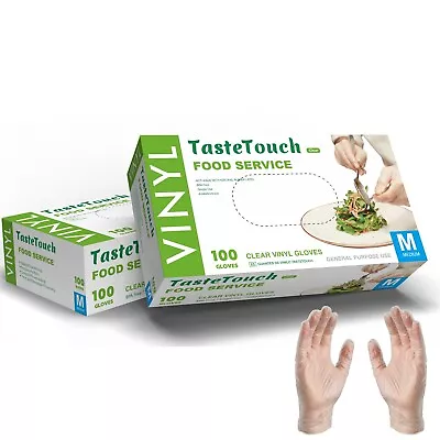 TasteTouch Multi-Purpose Disposable Clear Vinyl Gloves Latex & Powder Free 100 • $8.99