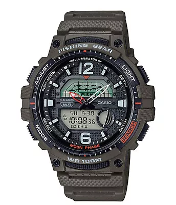 Casio Men's Quartz Fishing Gear Green Resin Band 48mm Watch WSC1250H-3AV • $37.99