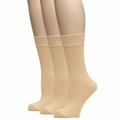 Hugh Ugoli Women's Bamboo Dress Socks Soft Seamless Toe 3 Pairs Size: 5-8/9-11 • $16.98
