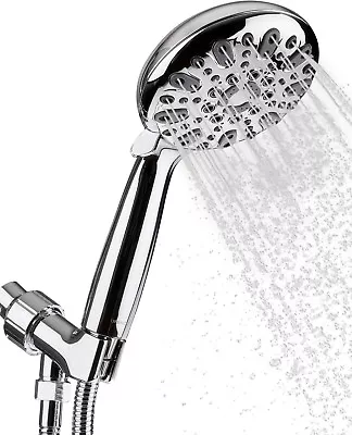 $16.95 • Buy Shower Head Hand Held 6 Spray Settings W/ Hose, Adjustable Mount & Teflon Tape