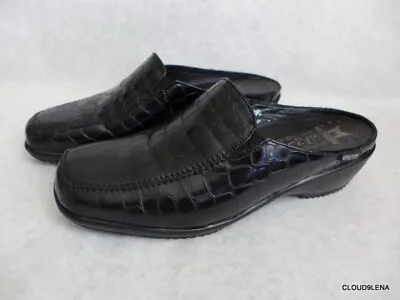 MEPHISTO Air-Jet (Portugal) Croc Texture Genuine Leather Comfort Shoe Clogs Sz.8 • $29.99