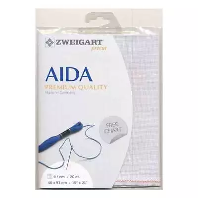 AIDA Zweigart Precute 20 Ct. Extra Fein-Aida 3326 Color 786 Light Ash Grey Fabr • £9.62