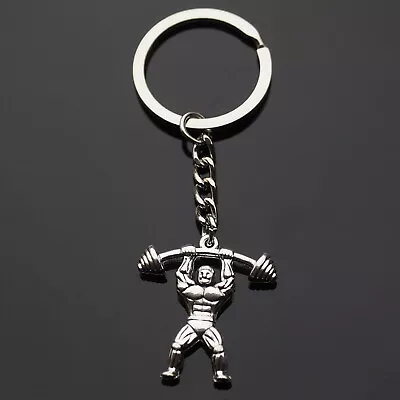 Weight Lifting Dumbbell Muscle Man Pendant Charm Keychain Key Chain Gift • $6.99