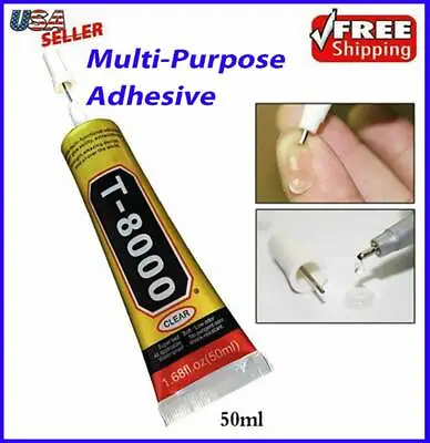 $6.19 • Buy GLUE Clear Adhesive T-8000 Craft Nails 50ml Phone Jewelry Multi-Purpose Strong