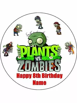 Plants Vs Zombies Cake Toppers 19cm Edible Icing Birthday Decoration #3 • $19.23