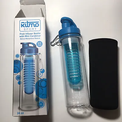 Kitmo Sport Water Fruit Infuser Bottle With Mini Carabiner Bonus Neoprene Sleeve • $21.99