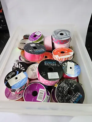 HUGE Mixed Lot Of Crafting Ribbon Various Sizes New And Used 7 Lbs • $25