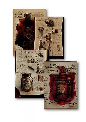 Grimoire Journal Scrapbooking Bundle Supplies Pages Witches Mystic Potion • £4.99