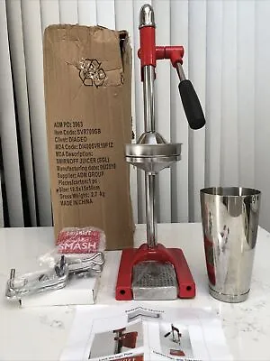 SMIRNOFF Manual Citrus Press Juicer Soda FRUIT Smash RED RETRO • £35