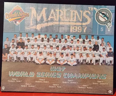 FLORIDA MARLINS 1997 WORLD SERIES CHAMPIONS 16x20 TEAM PICTURE MOUNTED ON PLAQUE • $49.99