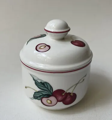 VILLEROY & BOCH BOTANICA Porcelain Cherries Sugar Bowl With Lid Luxembourg -C32 • $21.99