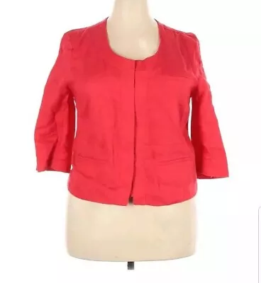 Merona Women Red 100% Linen Jacket Size XXL • $22.10