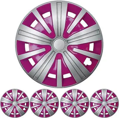 4x Premium Design Hubcaps   Spinel To   15 Inch IN Silver/Pink • $160.62
