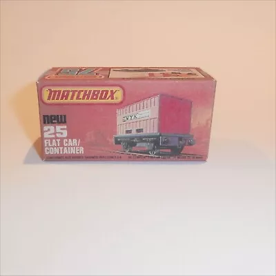 Matchbox Lesney Superfast 25 G Train Flat Car With Container K Style Repro Box • $8.99