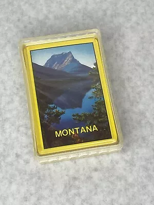 Vintage Montana Travel Souvenir Playing Cards Yellow Border Mountain Lake NOS • $7.95
