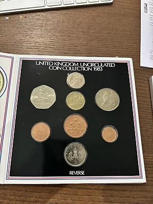 United Kingdom Uncirculated Coin Collection Dated 1983 Including The New £1 Coin • £11.99