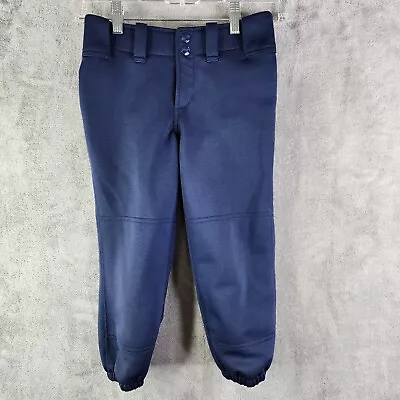 Girls Kids Navy Blue Mizuno Softball Pants Youth Elastic Hem Size Youth M Medium • $14.44