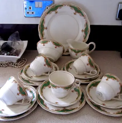 Vintage  W.H GRINDLEY  18 Piece Classical Design Tea Set Vgc • £18.99
