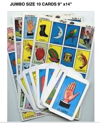 Loteria JUMBO CARD Don Clemente 10 BIG Boards 54 Cards Mexico Bingo Game Party  • $11.95