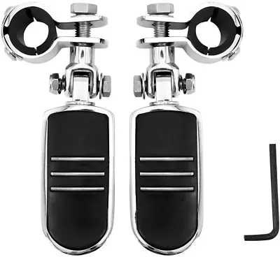 $38.19 • Buy Chrome Highway Foot Pegs 1'' 1-1/4'' Crash Bar For Yamaha V Star 1100 950 650 US