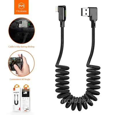 $8.90 • Buy MCDODO Retractable Charger For IPhone Coiled Spiral Charging Sync Cable Cord Car