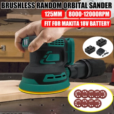 125mm Cordless Electric Random Orbital Sander Sanding Tool 3 Speeds W/ Battery • $133.79
