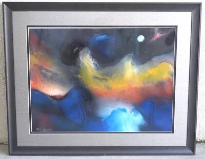 Original Futuristic Abstract Space Painting By Artist Philip Kenton • $108.75