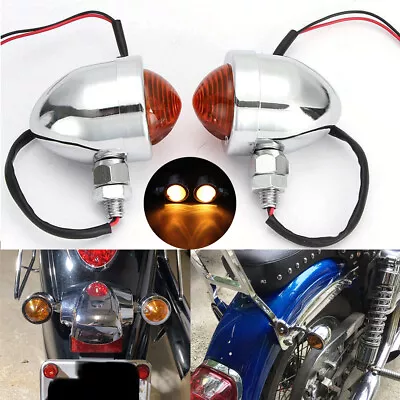 $18.99 • Buy Chrome Motorcycle Bullet Turn Signal Light For Suzuki Intruder Volusia 800 VL800