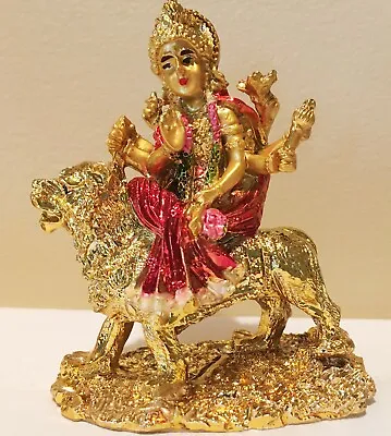 $14.99 • Buy MATA Durga Idol Goddess Durga Maa Resin Gold Plated Statue H-4.5 