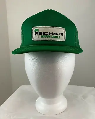 Reich Drill Baseball Hat Cap Quality Drilling Rigs Snap Back  Green Adjustable • $24
