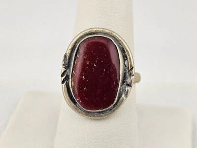 $49.99 • Buy Vintage Estate CARNELIAN STONE  Signed  NAVAJO Silver Tone Ring Size 8.5