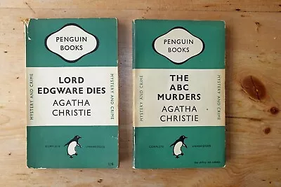 The ABC Murders & Lord Edgware Dies: Agatha Christie Vintage Green Penguins • £1.99