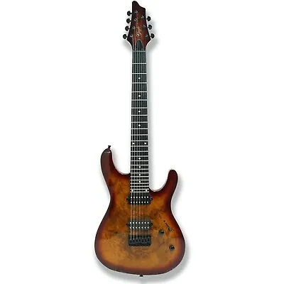 7 String Electric Guitar Maple Neck Burl Poplar Top Okoume Body  • $199.99