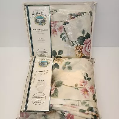 Vintage Martha Stewart Cottagecore Floral Ardley Pink Valance & Shade-48  Window • $45