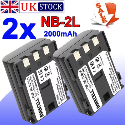 2x Replace Battery 1700mAh NB-2LH NB-2L For Canon EOS 350D 400D S30 S40 G7 G9 • £14.99