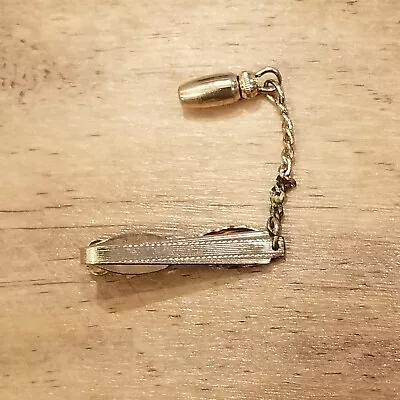 Vintage Hickok Tie Clip With Chain Dangle Gold Tone Made USA • $2.44