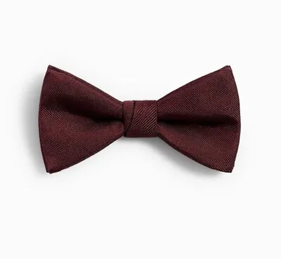 ZARA Maroon Red Silk Ottoman Bow Tie NWT Wedding Dapper Dandy Tuxedo Tux Prom  • $16.73