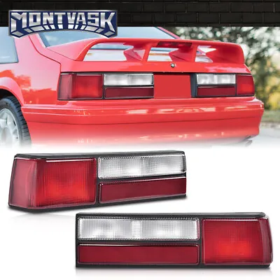 Fit For 87-93 Ford Mustang LX Clear/Red Tail Lights Brake Lamps Left+Right • $74.90