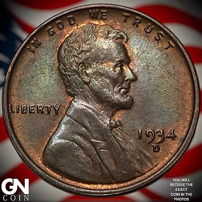 1934 D Lincoln Cent Wheat Penny Y2090 • $25