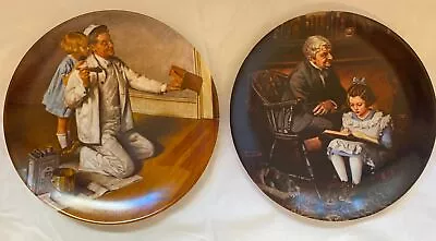 Lot Of 2 Norman Rockwell Plates 1983 The Painter & 1991 The Young Scholar • $6.99