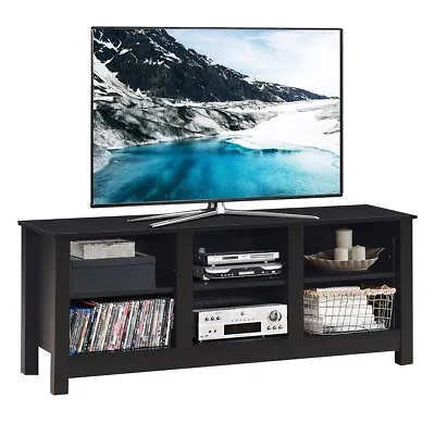 TV Stand For TVs Up To 55 Inches Wooden 6 Storage Compartments TV Cabinet Table • £79.95