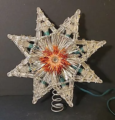Vintage Mid Century Happy Holiday Lighted Star Christmas Tree Topper READ • $8.95
