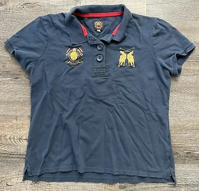 Joules Polo Club Shirt Blue Rugby Le Fash Ralph Lauren Top Womens US 14 UK 18 • $15
