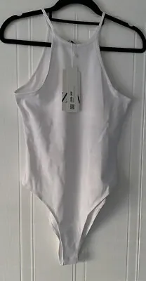 £12.99 • Buy Zara White Halterneck Bodysuit -  Size Small - BNWT
