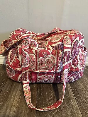 Vera Bradley Large Weekender Duffle Bag Purse ROSY POSIES Pink Paisley • $16.50